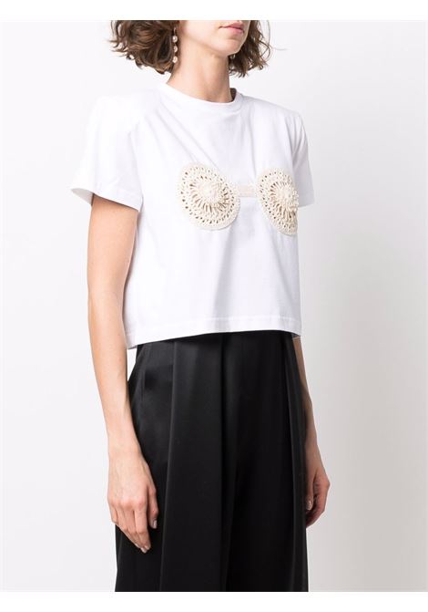 White crochet-detailed T-shirt - women MAGDA BUTRYM | 108321WHT